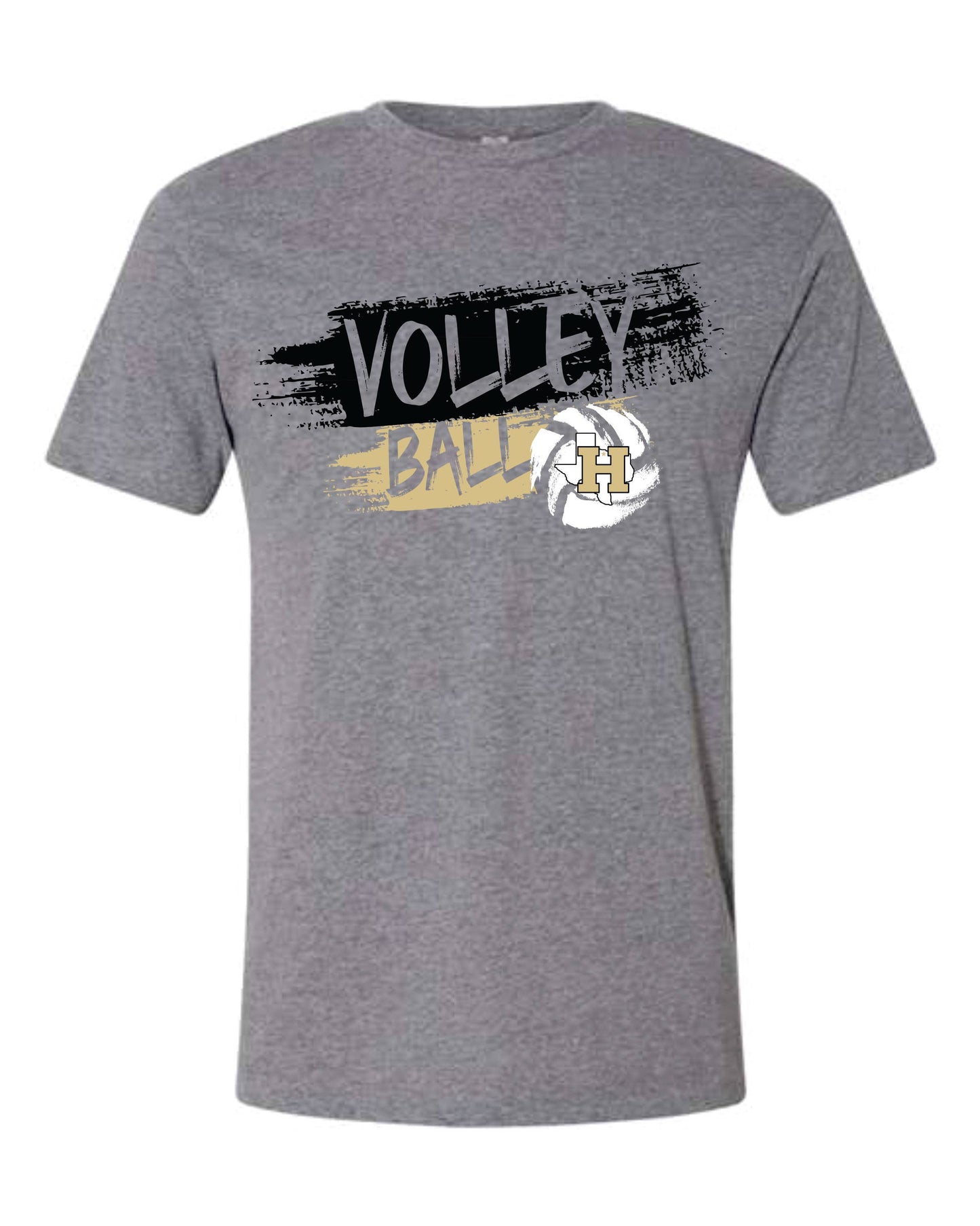 Volleyball Painted Whitewright Graphic T-Shirt : Comfort Color Granite / Adult Large