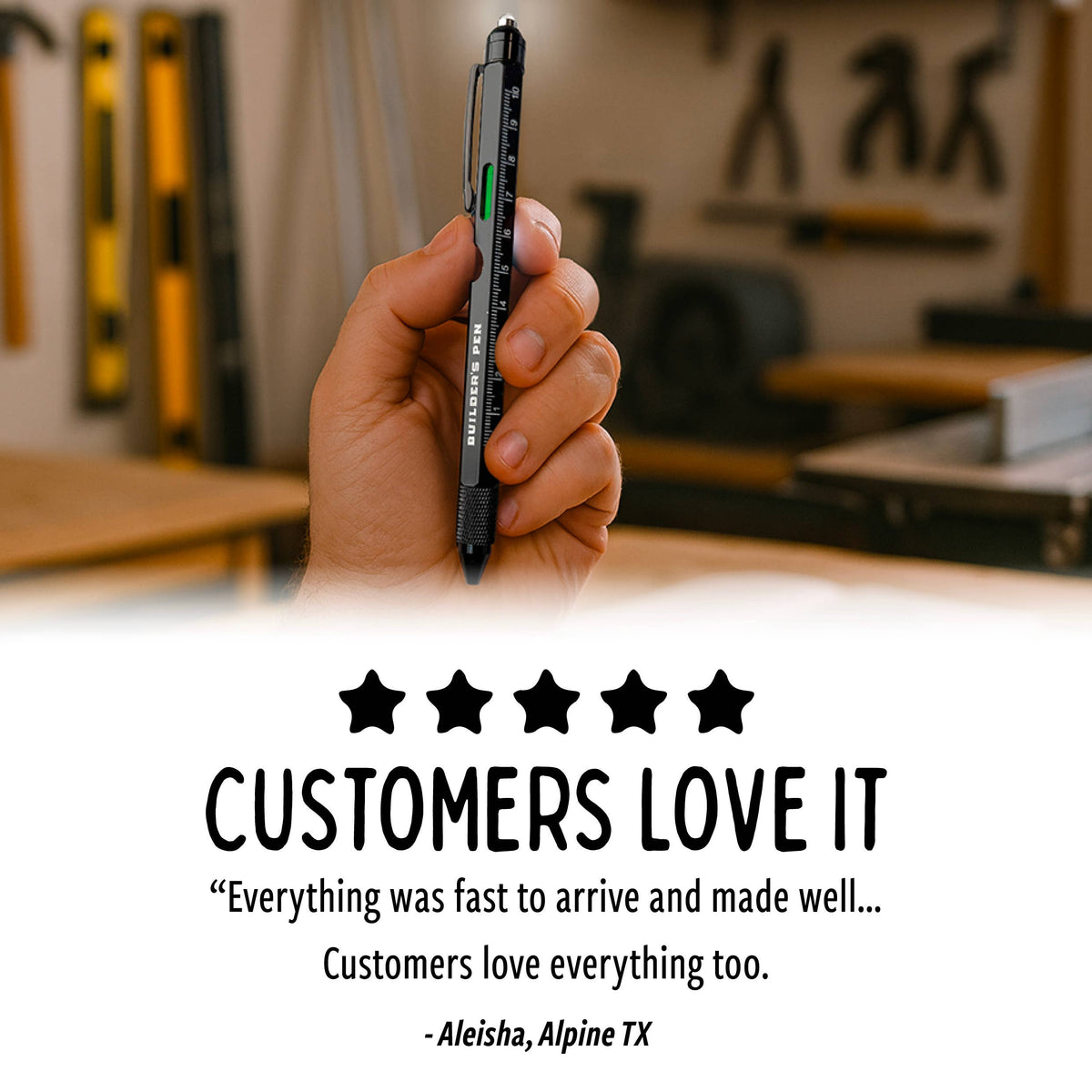 Builder’s Pen – 9-in-1 Multi-Tool Pen