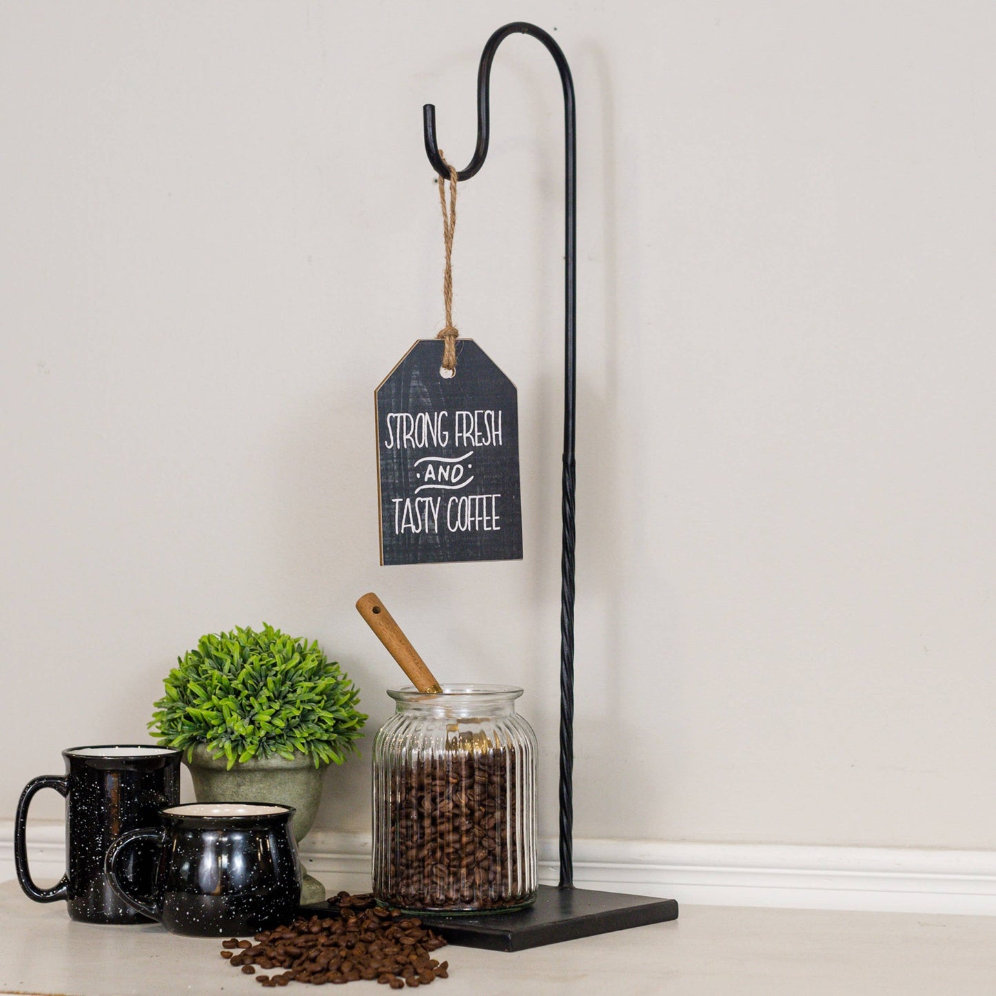24.25" BLACK METAL HOOK STAND