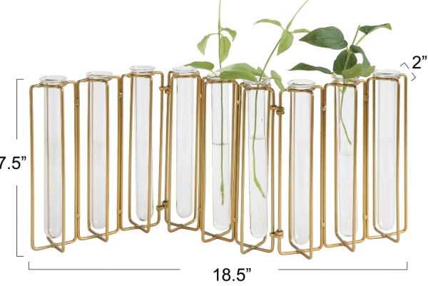 Metal and Glass Jointed Vase Glass Tubes