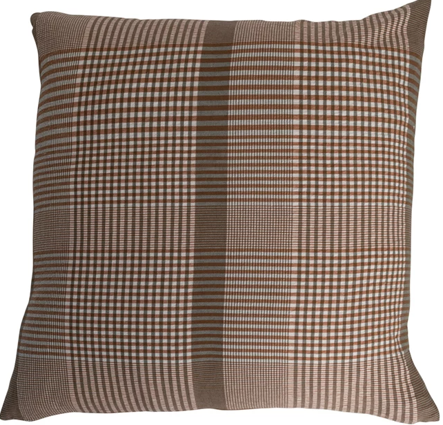 28" Square Woven Cotton Plaid Pillow