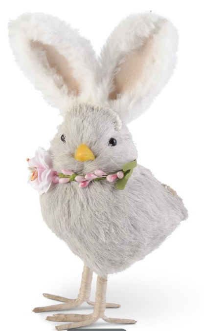 8.5 Inch Gray Chick w/Bunny Ears