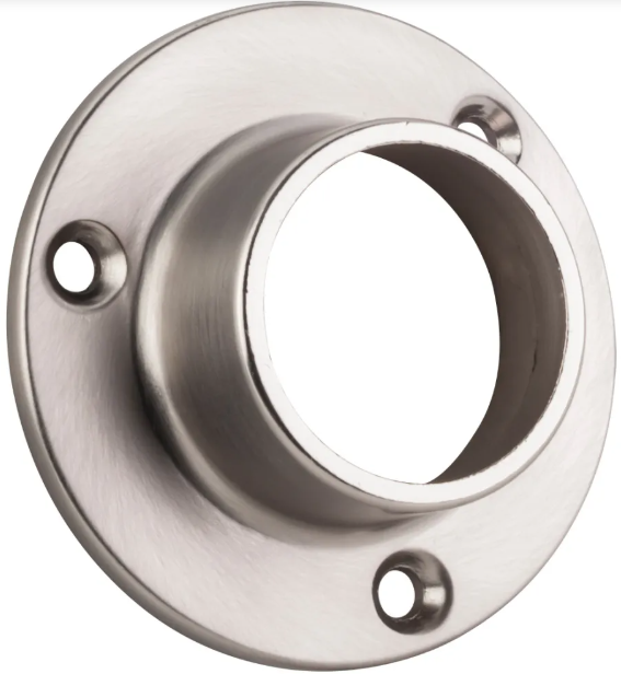 Satin Nickel Closed Screw-in Mounting Bracket for 1 5/16" Round Closet Rod