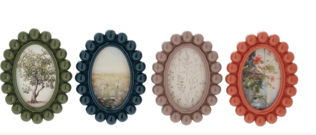 Resin Ball Photo Frame Magnet- holds 2"x3" photo