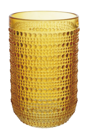 12 oz. Drinking Glass with Raised Dots, Yellow
