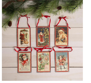 Vintage Santa Postcard Ornaments