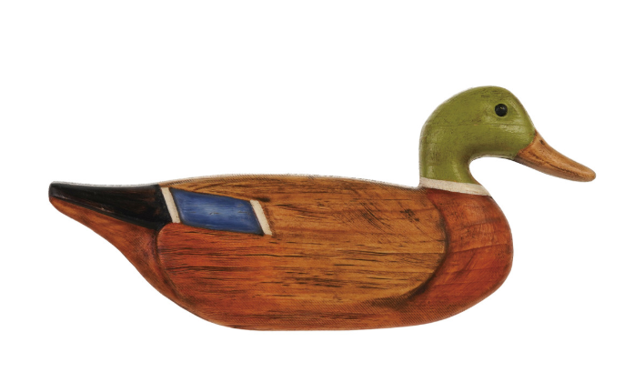 Hand-Painted Carved Wood Mallard Wall Decor