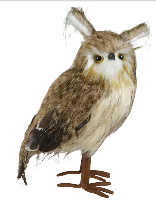 Faux Fur Owl, Brown & White