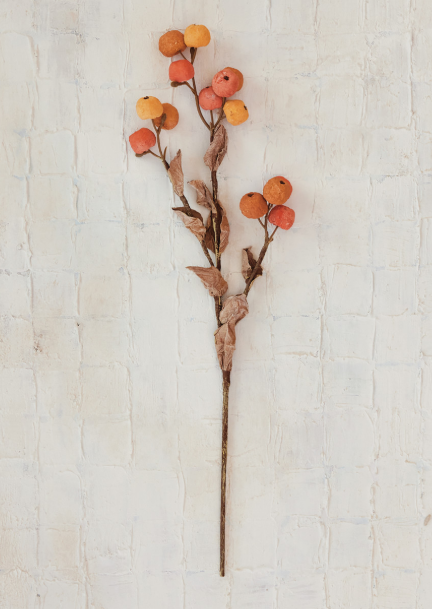 19-1/2"H Faux Orange Branch, Orange & Cream Color