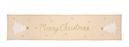 Merry Christmas Snowflake and Tree Runner