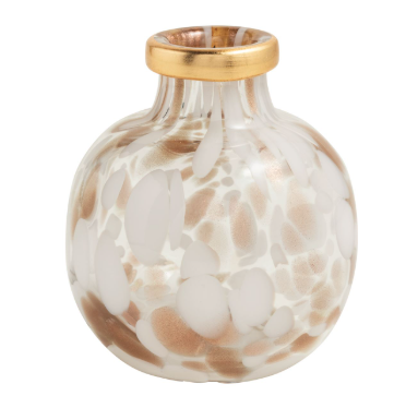 Small White & Gold Tortoise Vase