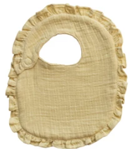 Cotton Double Cloth Baby Bib w/ Terry Back & Ruffles, 6 Colors
