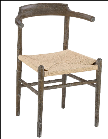 Brown Wash Rectangle Table with Wishbone Charis