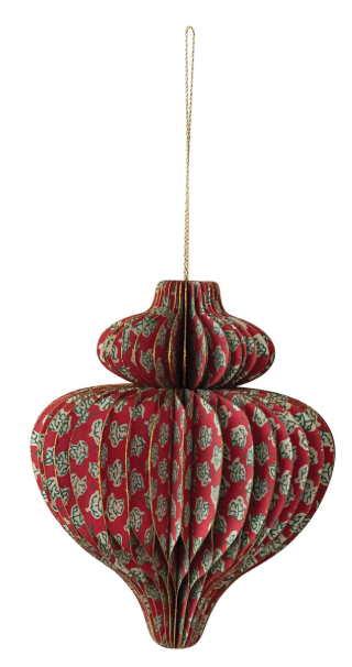 Handmade Recycled Printed Paper Folding Honeycomb Finial Ornament, 2 Styles