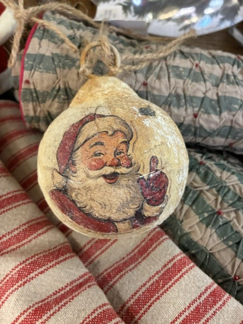Happy Vintage Santa Ornament