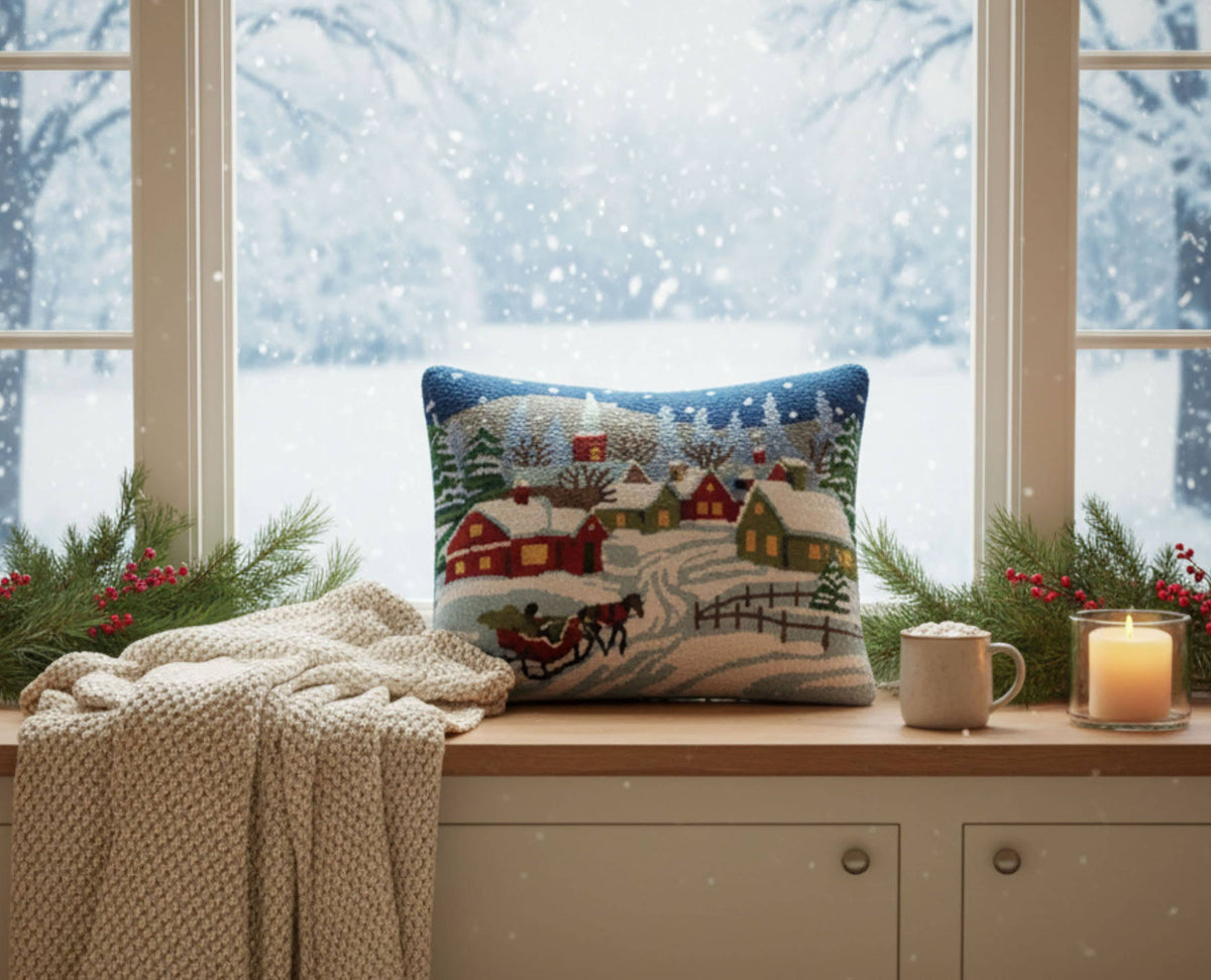 Snowy Night Hook Pillow