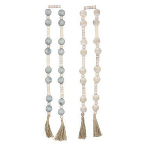 Wood Blessing Beads with Tassel Ends