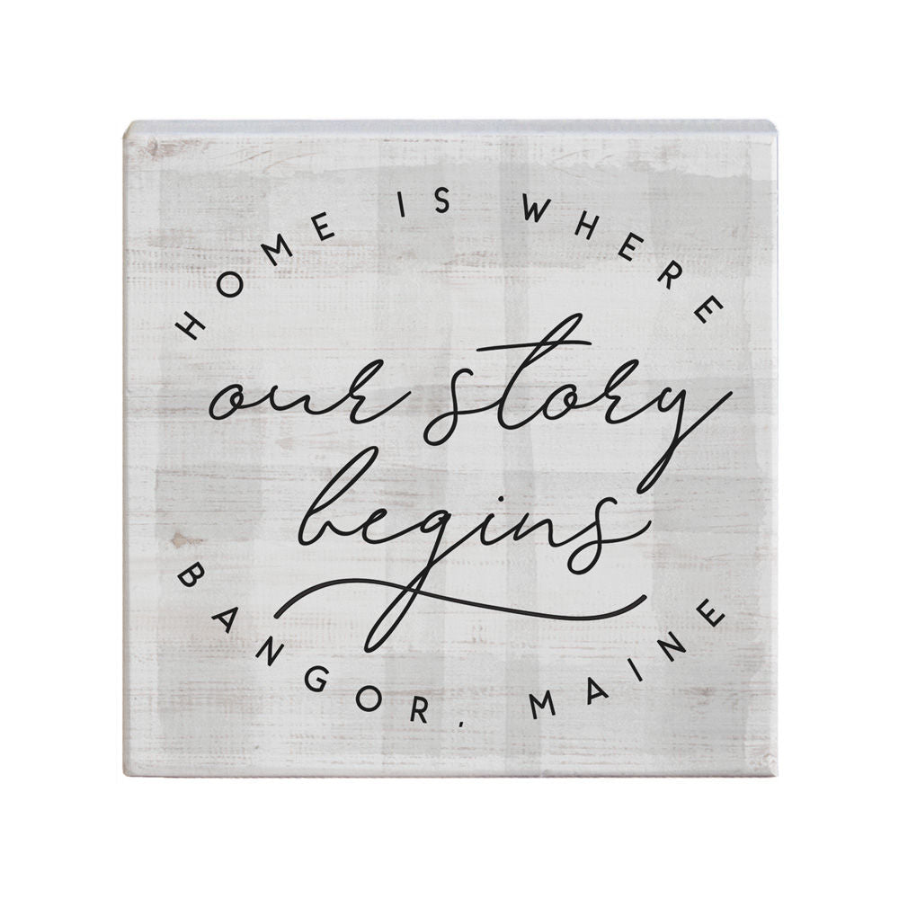 Home Story Begins - Block Sign
