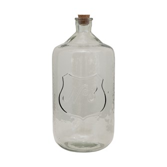Recycled Glass Bottle with Cork & Embossed "No"
