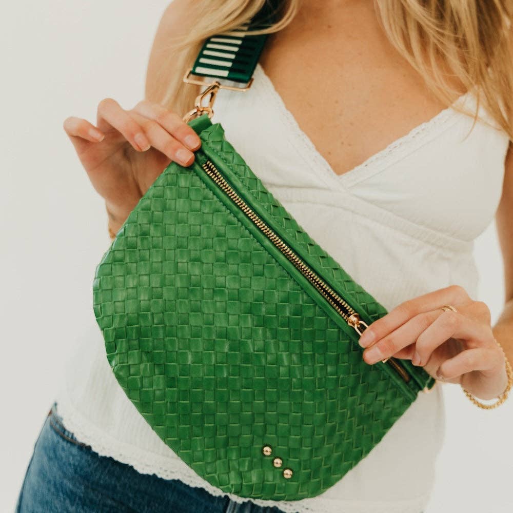 Westlyn Woven Bum Bag - TOP SELLER: Woven Checkered Coffee