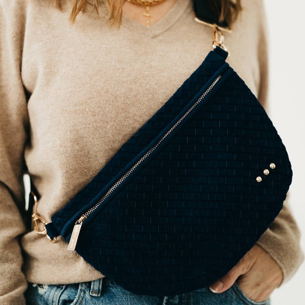 Suede Westlyn Woven Bum Bag: Suede Taupe