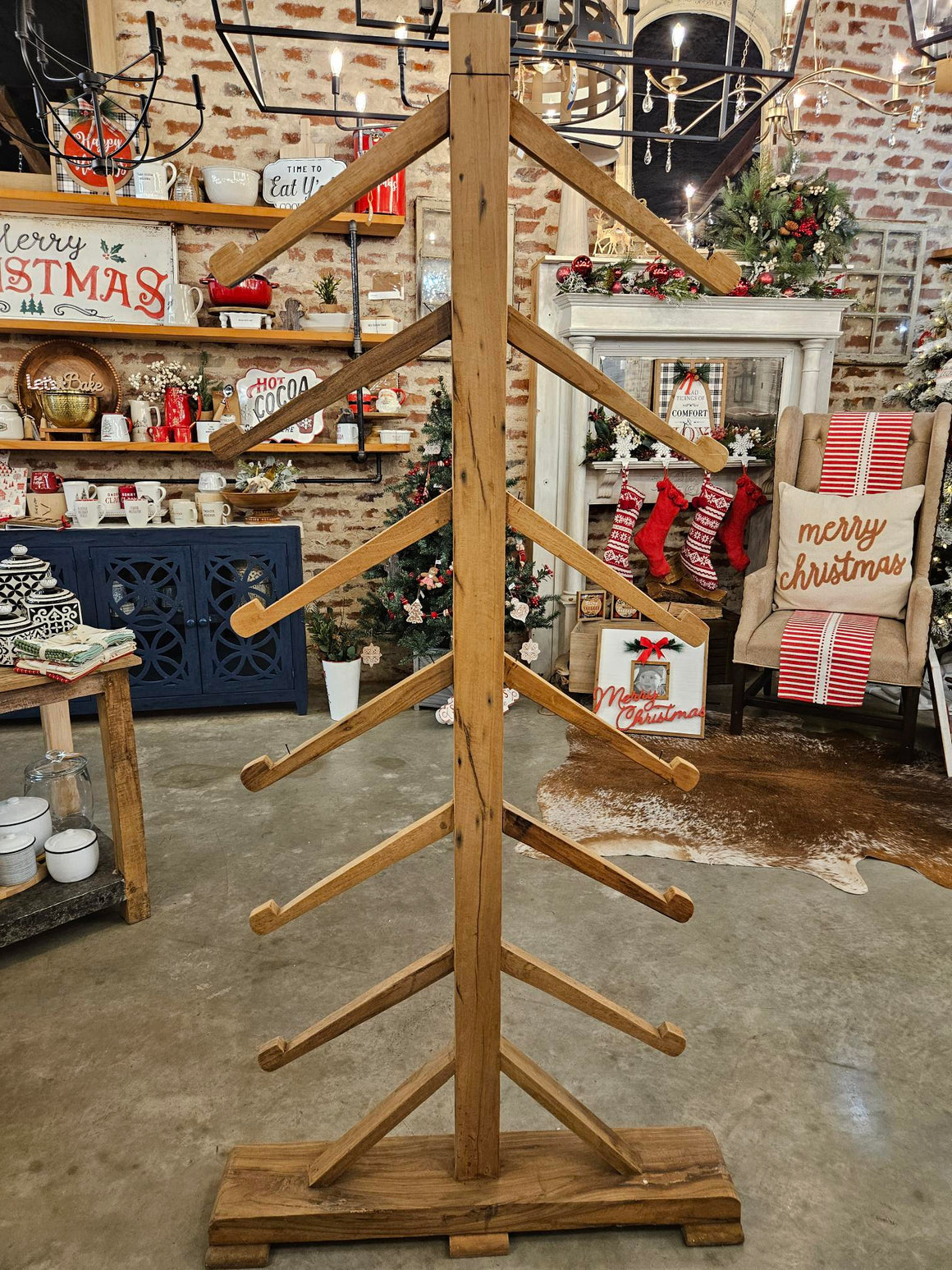 Wooden Blanket holder Tree