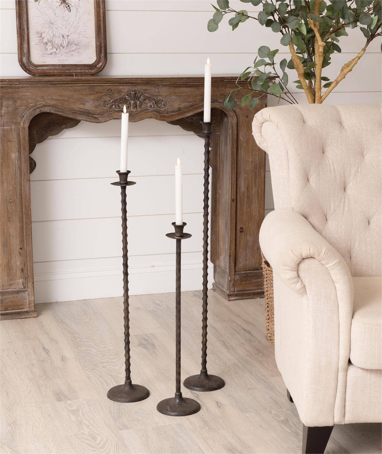 Floor Taper Candle Holders (Set Of 03)