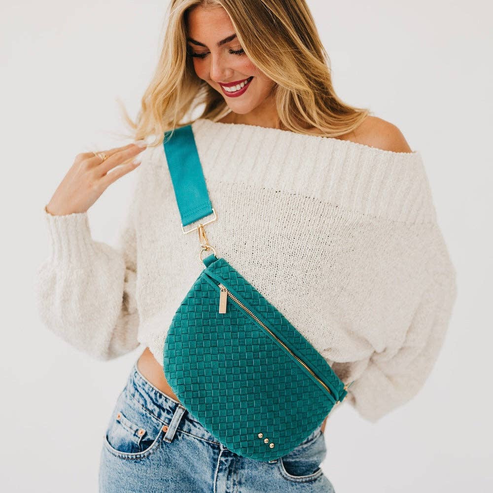 Suede Westlyn Woven Bum Bag: Suede Taupe