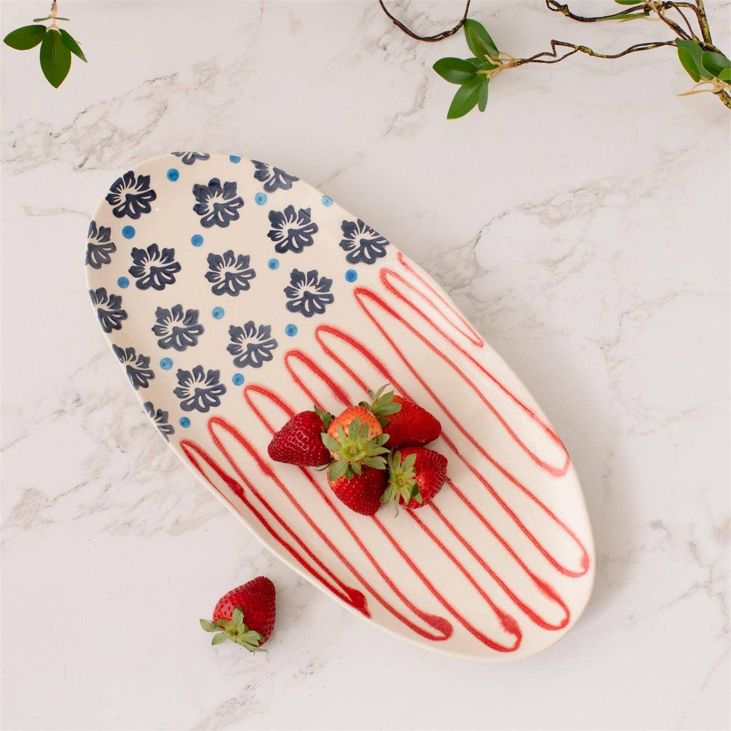 Americana Folk Art Platter Patriotic, USA