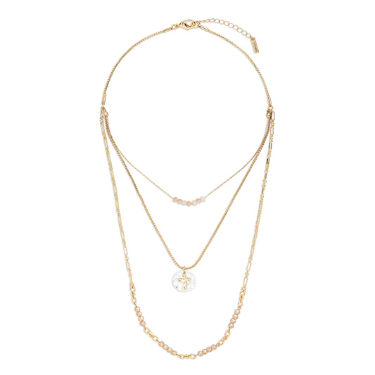 Beaded Prayer Necklace - Champagne