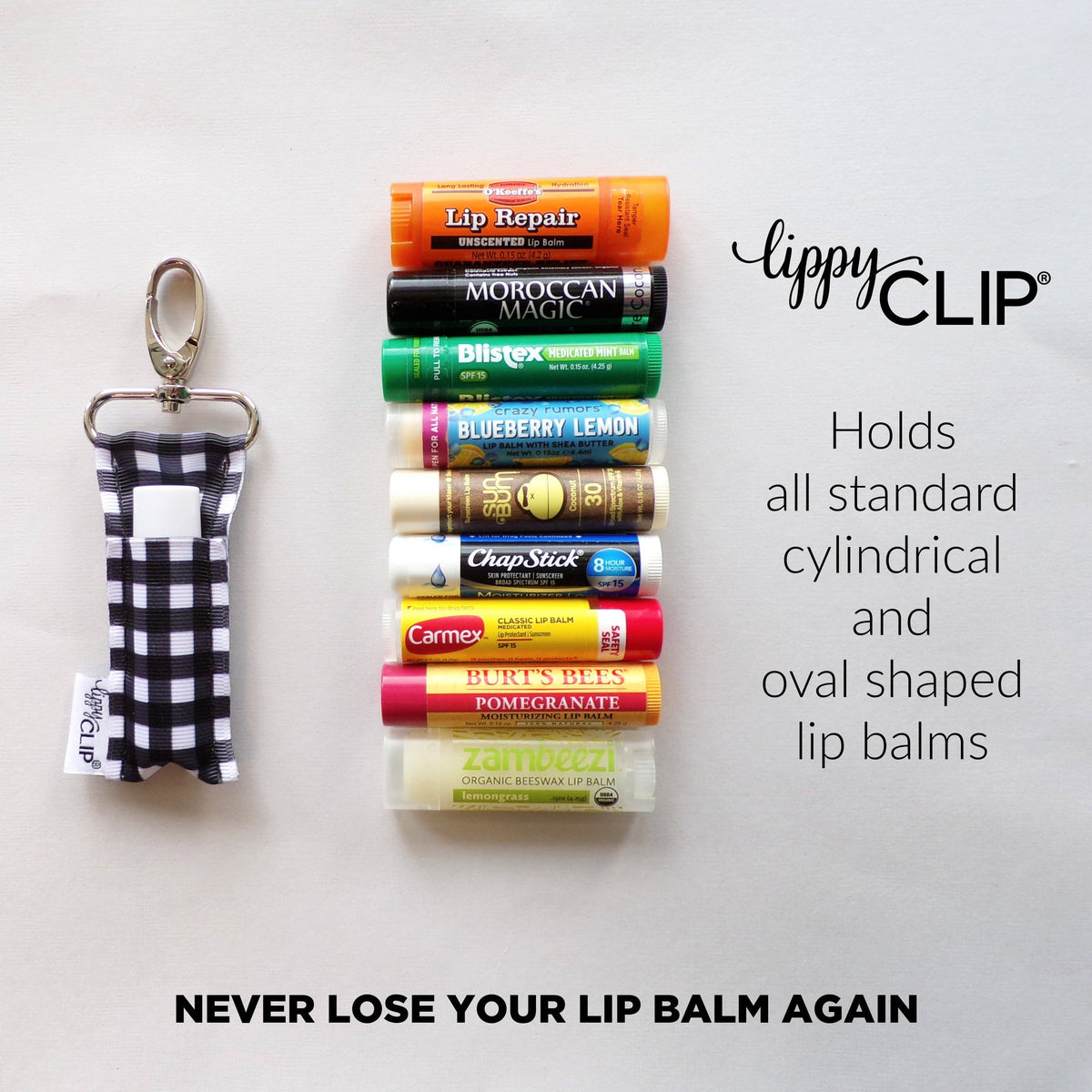 Baseballs on White LippyClip® Lip Balm Holder