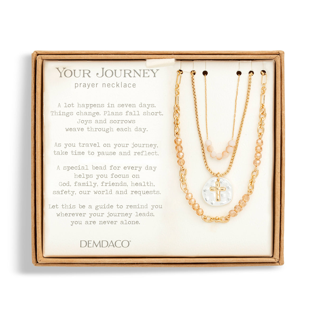 Beaded Prayer Necklace - Champagne