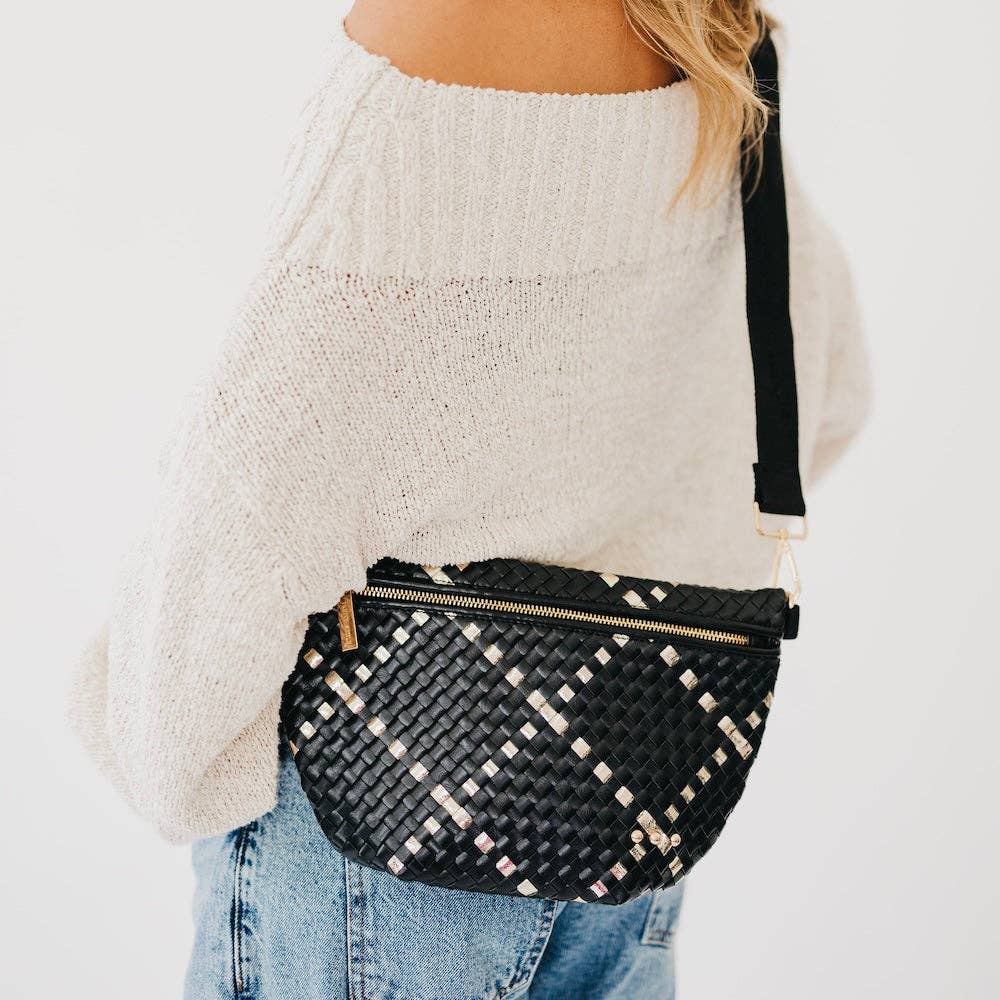 Westlyn Woven Bum Bag - TOP SELLER: Woven Checkered Coffee