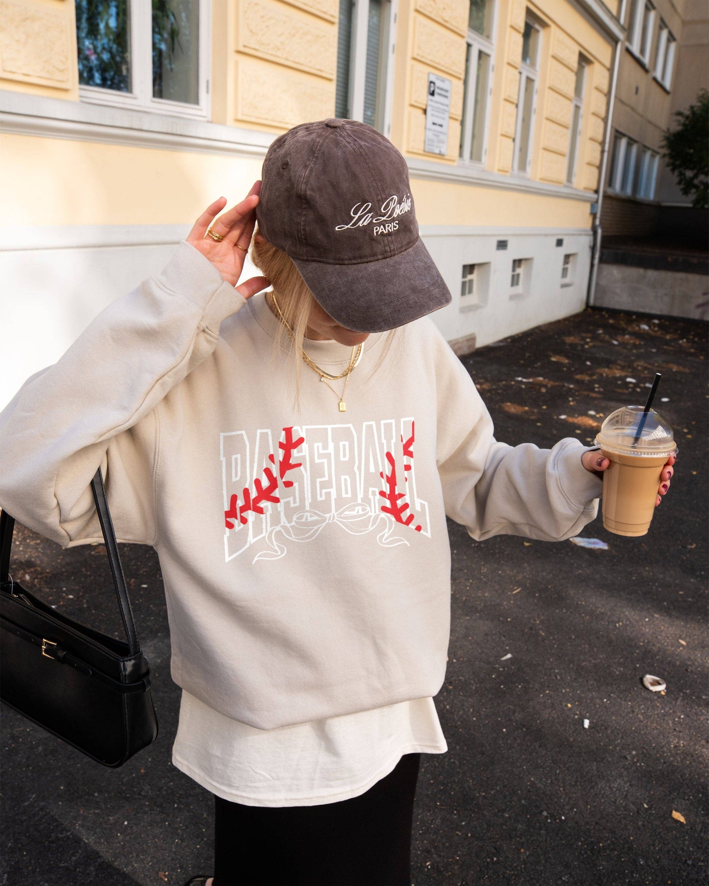 Baseball Bow Sweatshirt: Small
