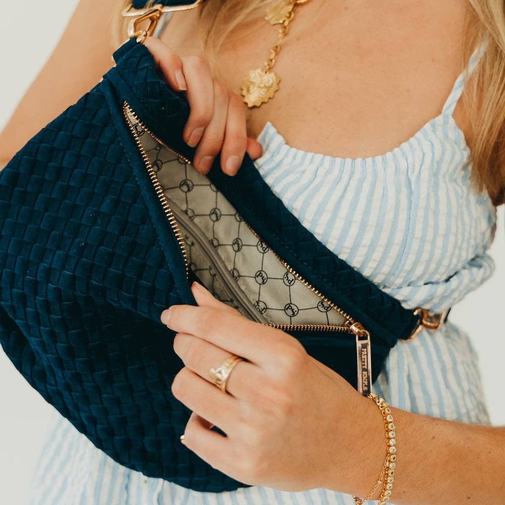 Suede Westlyn Woven Bum Bag: Suede Taupe