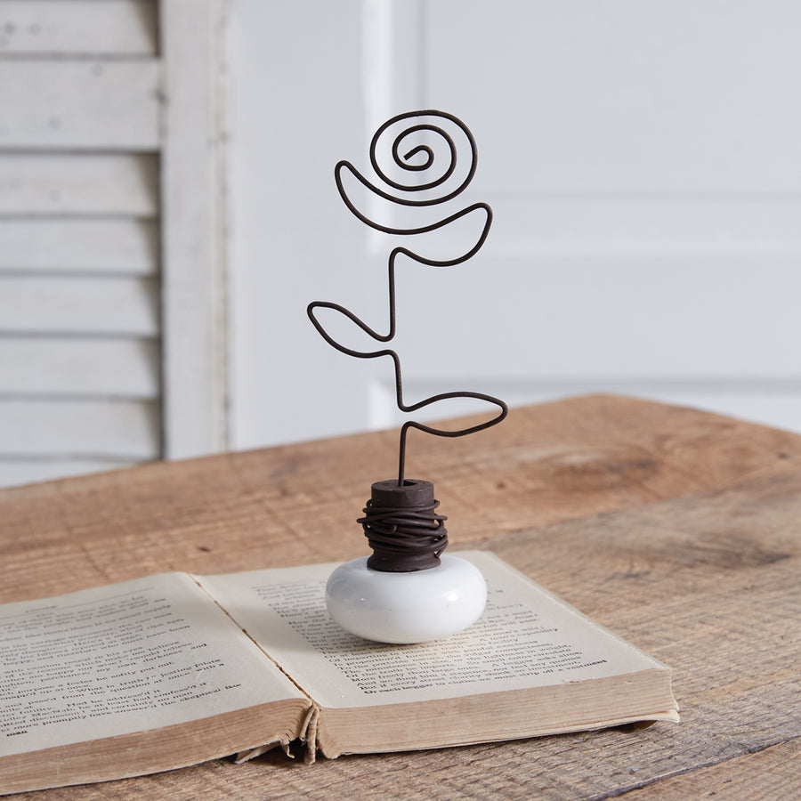 Vintage Doorknob Photo Holder - Rose