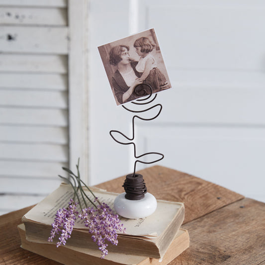 Vintage Doorknob Photo Holder - Rose