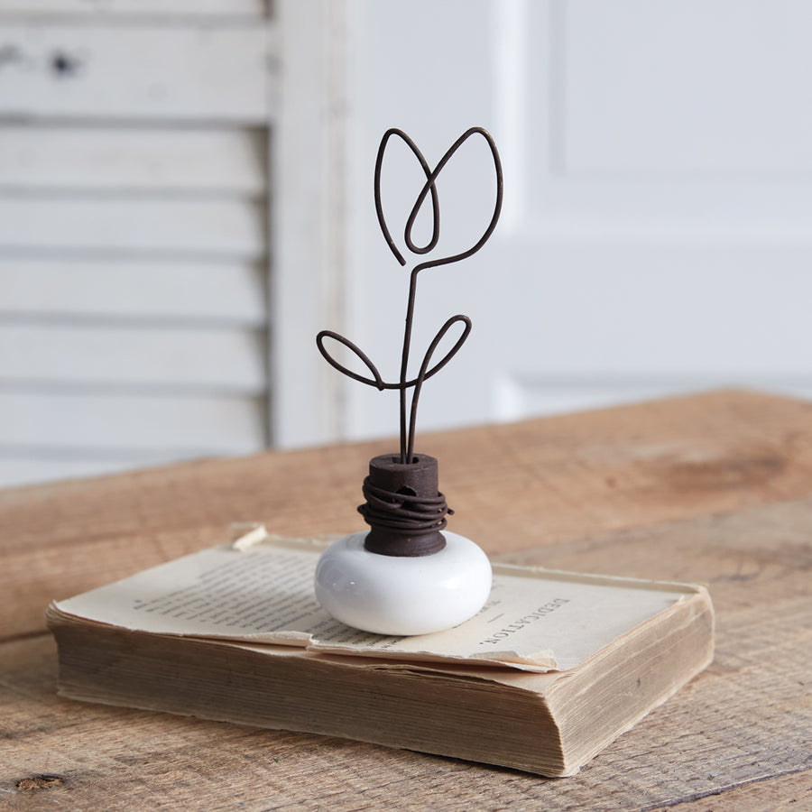 Vintage Doorknob Photo Holder - Tulip