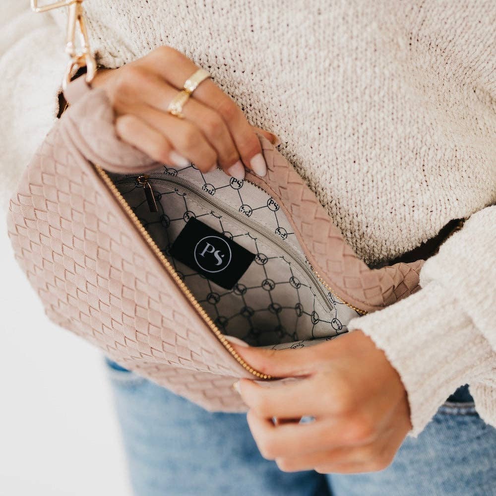 Suede Westlyn Woven Bum Bag: Suede Taupe