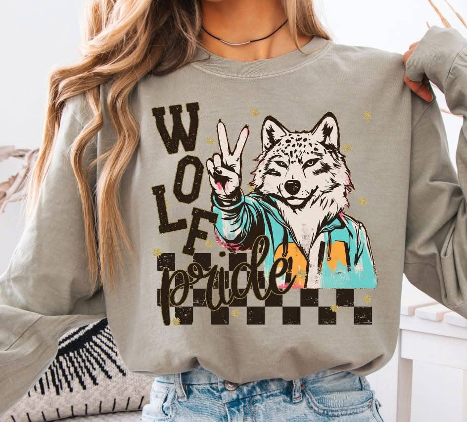 School Spirit Mascot Pride Sandstone LS CC T-Shirt : Tiger / Small