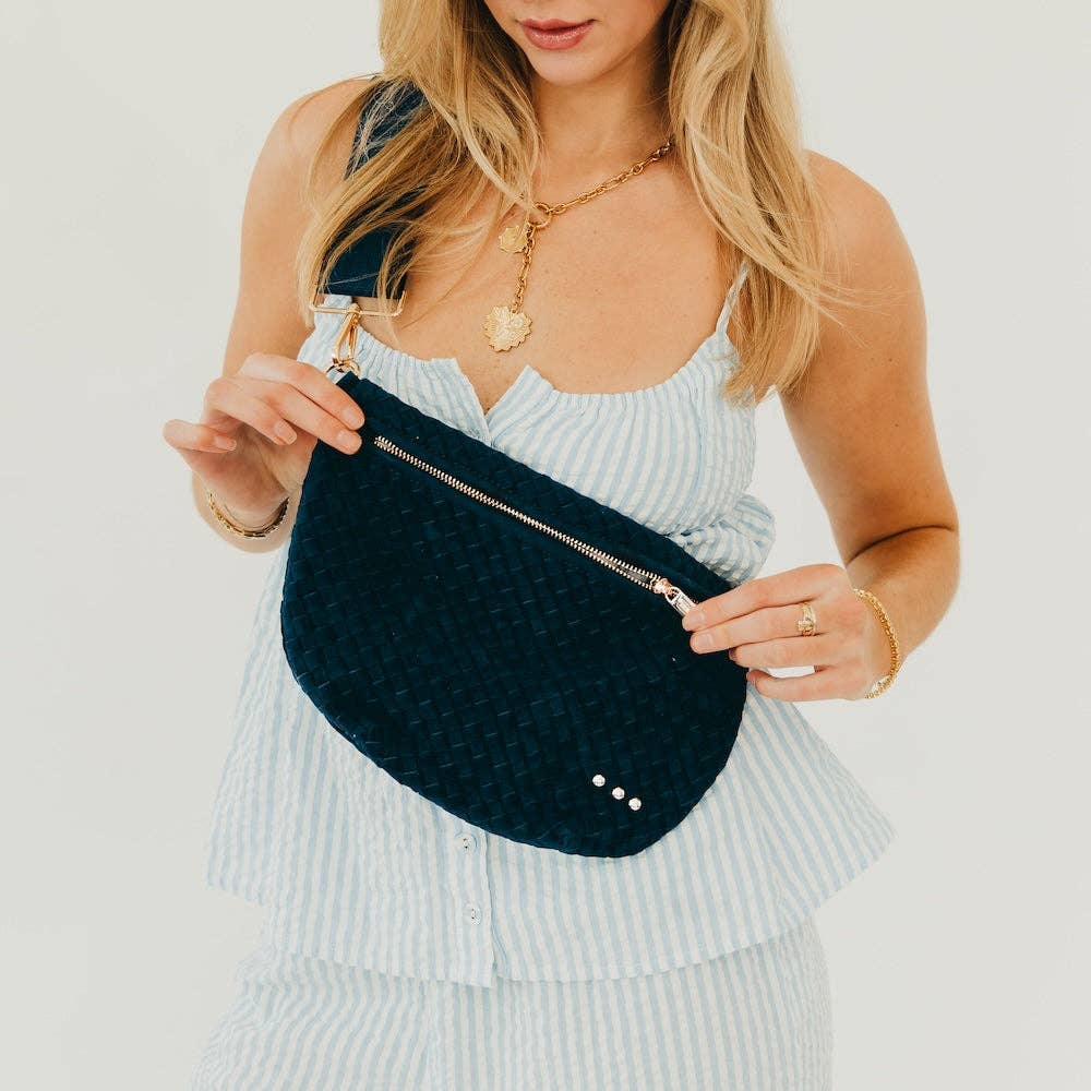 Suede Westlyn Woven Bum Bag: Suede Taupe