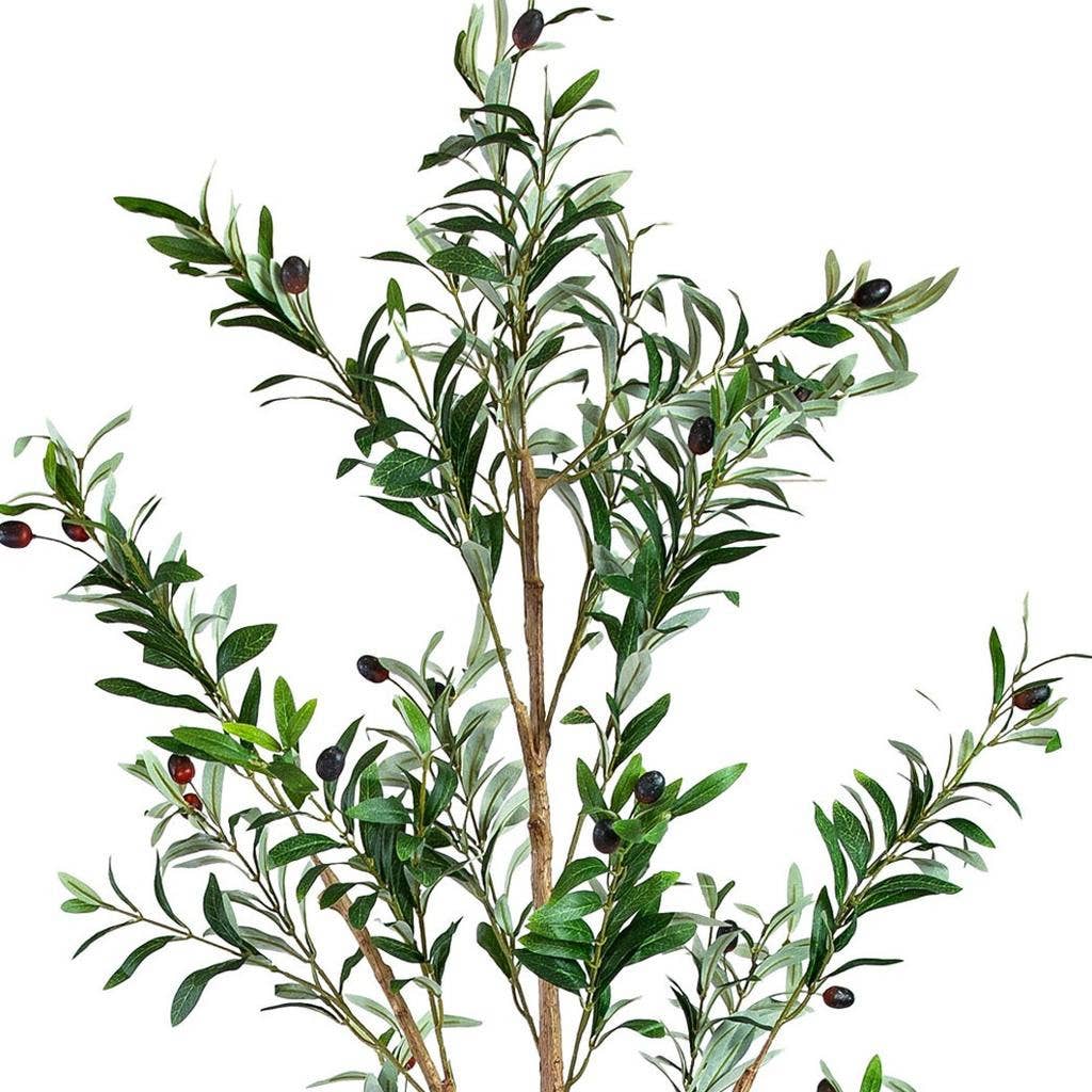 72" Green Olive Artificial Tree in a Black Pot