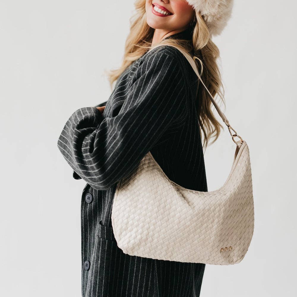 Sienna Slouchy Woven Shoulder Bag - TOP SELLER: Taupe