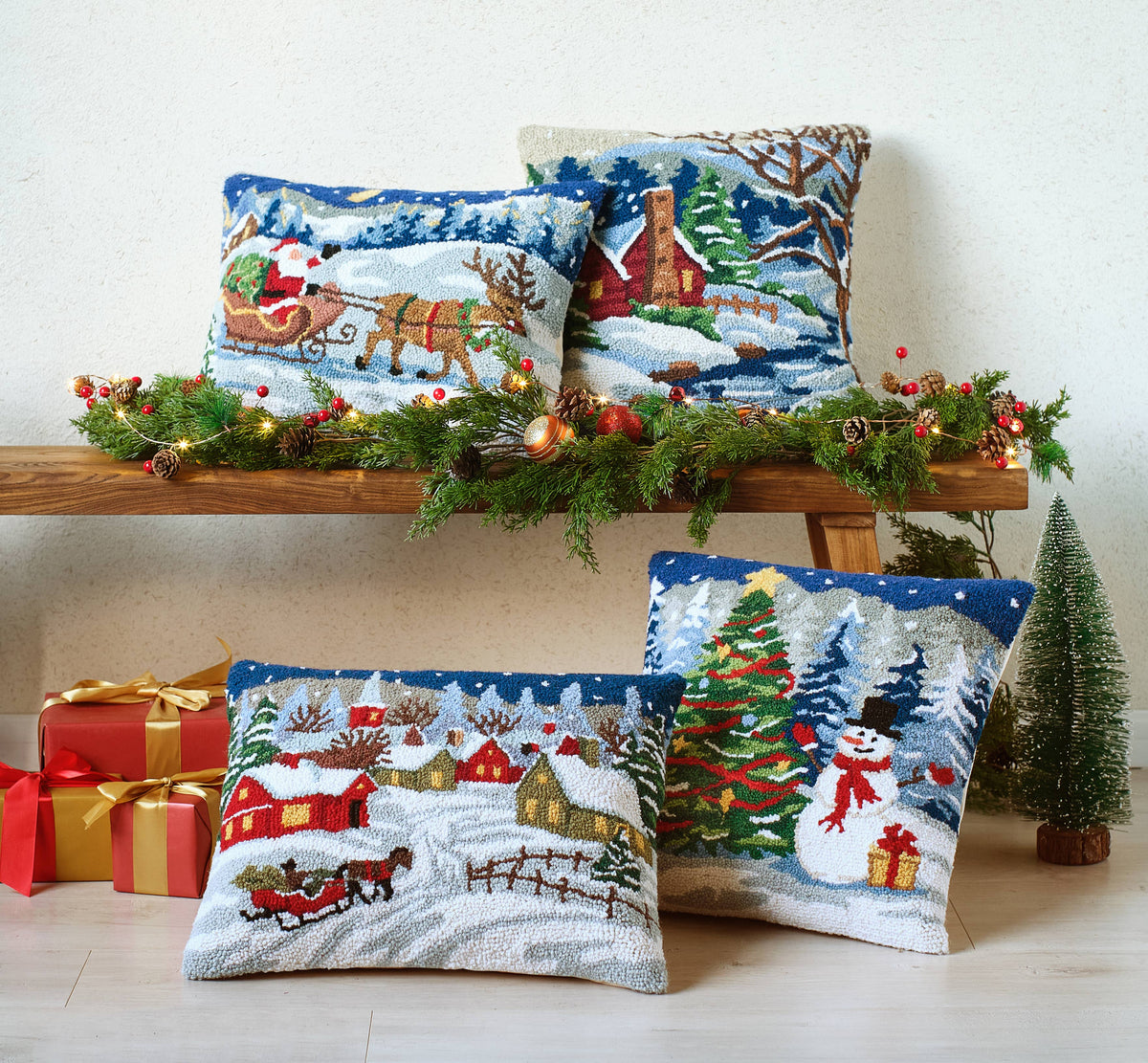 Snowy Night Hook Pillow