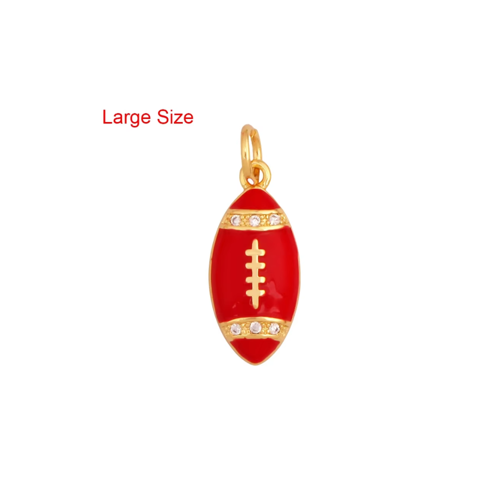 Game Day Football Charms - Gold Plated Enamel: Brown