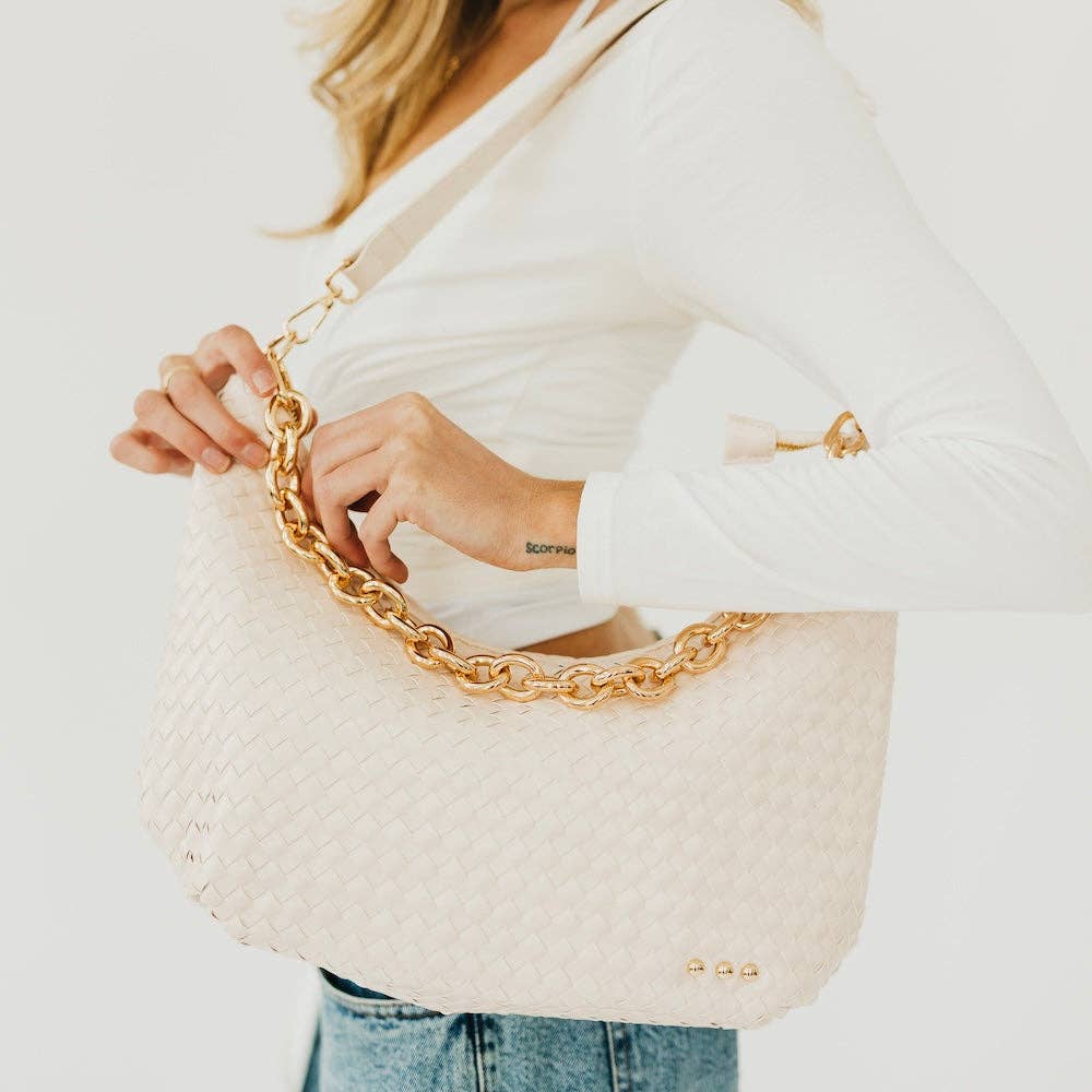 Sienna Slouchy Woven Shoulder Bag - TOP SELLER: Taupe