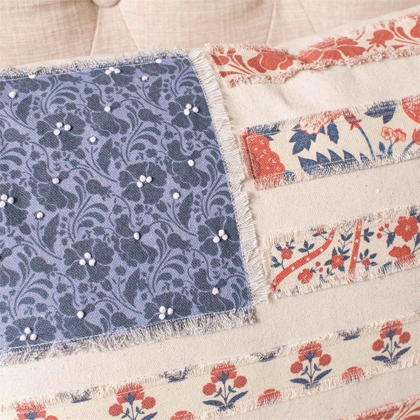 Patchwork American Flag Lumbar Pillow (Pk/02) | Patriotic
