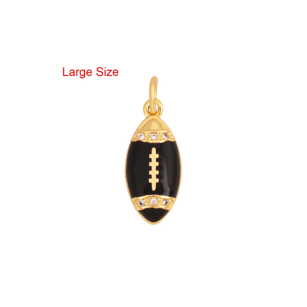 Game Day Football Charms - Gold Plated Enamel: Brown