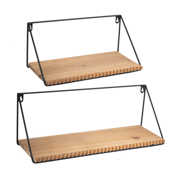 Wood Beaded Edge Wall Shelf Small Town Home & Decor