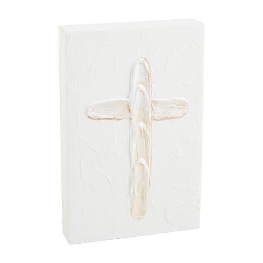 Cross painted plaque
